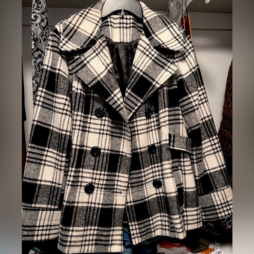 Black & White Peacoat